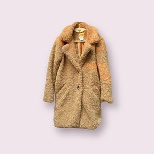 C & C California Plush Long Teddy Coat Medium